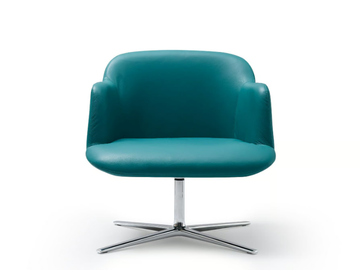 DEEP - With 4-spoke base leather guest chair with armrests by Quinti Sedute - view 3